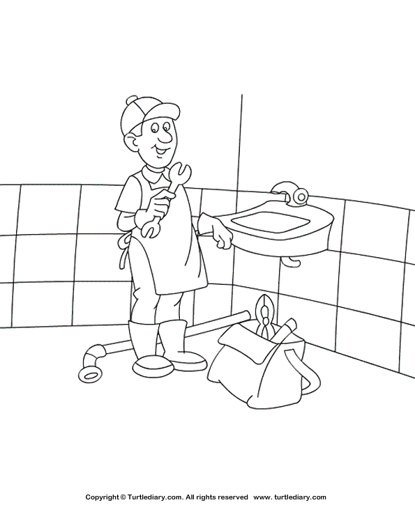595x725 Plumber Coloring Sheet Turtle Diary