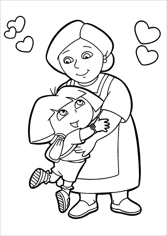 585x828 Dora Coloring Pages Free Printable Word, Pdf, Png