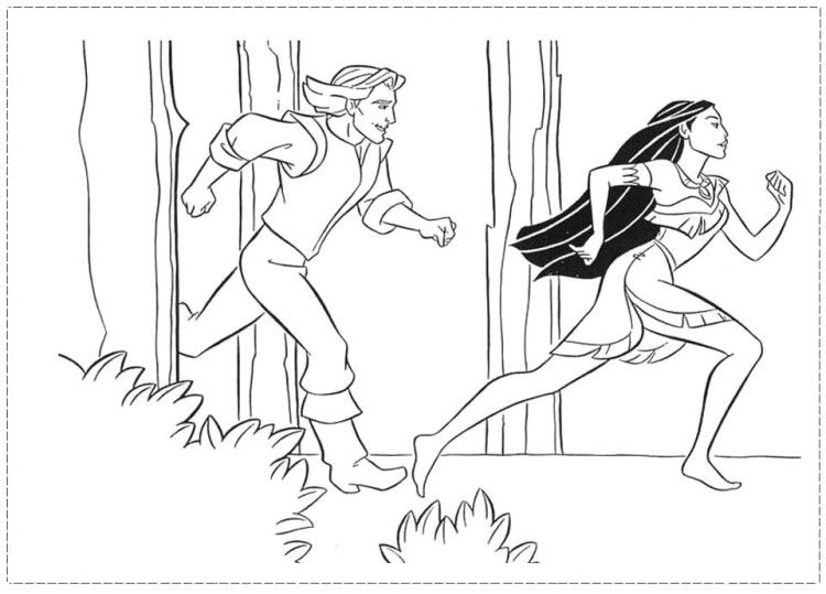 750x539 John Smith Chasing Pocahontas Coloring Pages Coloring Pages
