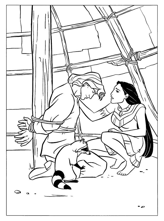 690x930 Pocahontas Saving John Smith Coloring Pages Drawing