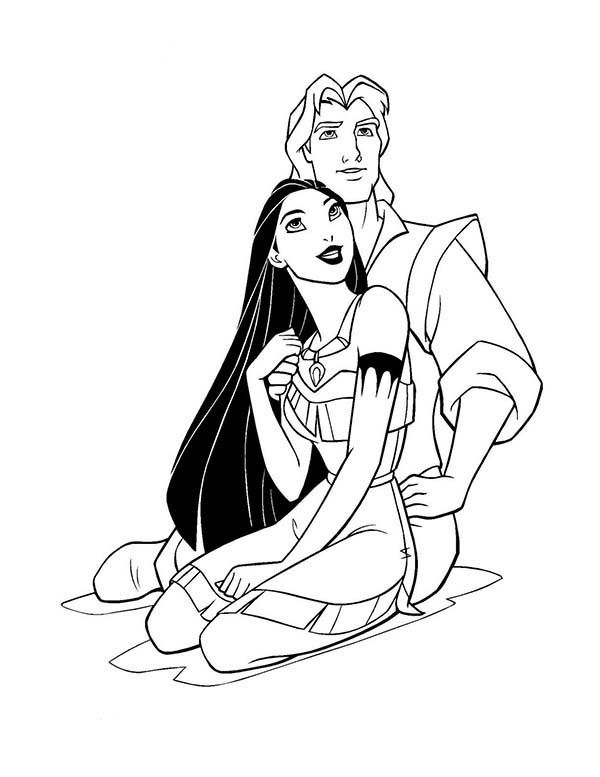 600x777 Pocahontas And John Smith Coloring Pages