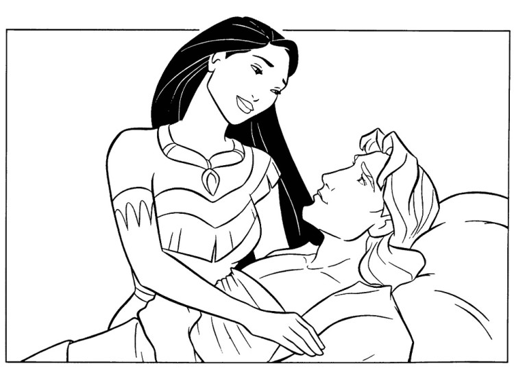750x556 Caring Pocahontas John Smith Coloring Pages Play Coloring