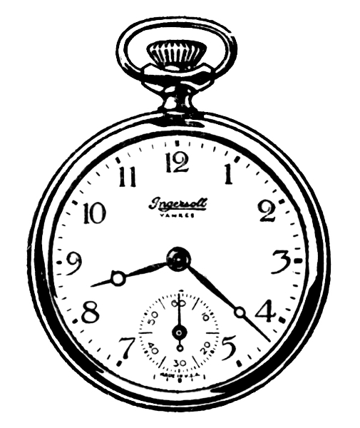505x600 Pocket Watch Clip Art Sketch Coloring Page