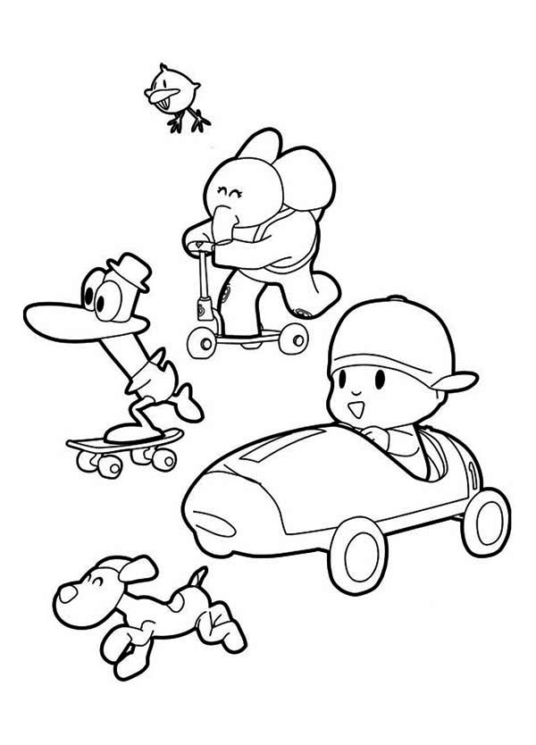 600x834 Picture Of Pocoyo And Friends Coloring Page Color Luna