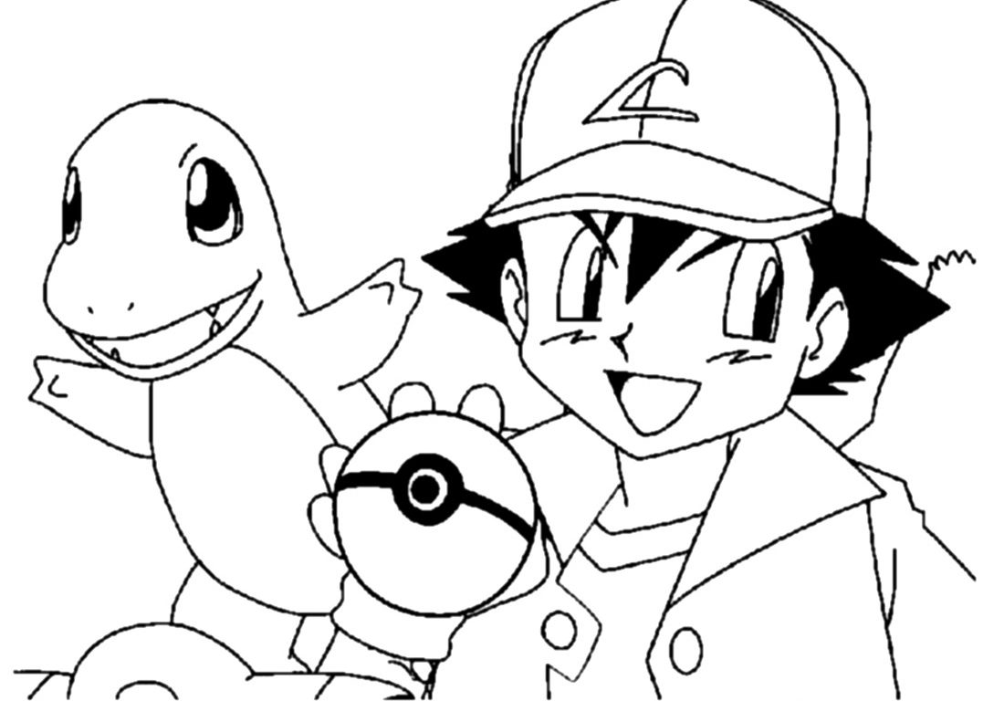 1100x768 Terrific Pokemon Ash And Pikachu Coloring Pages Cartoon