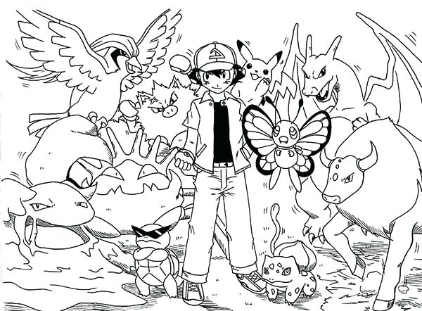 Pokemon Ash Coloring Pages at GetDrawings | Free download