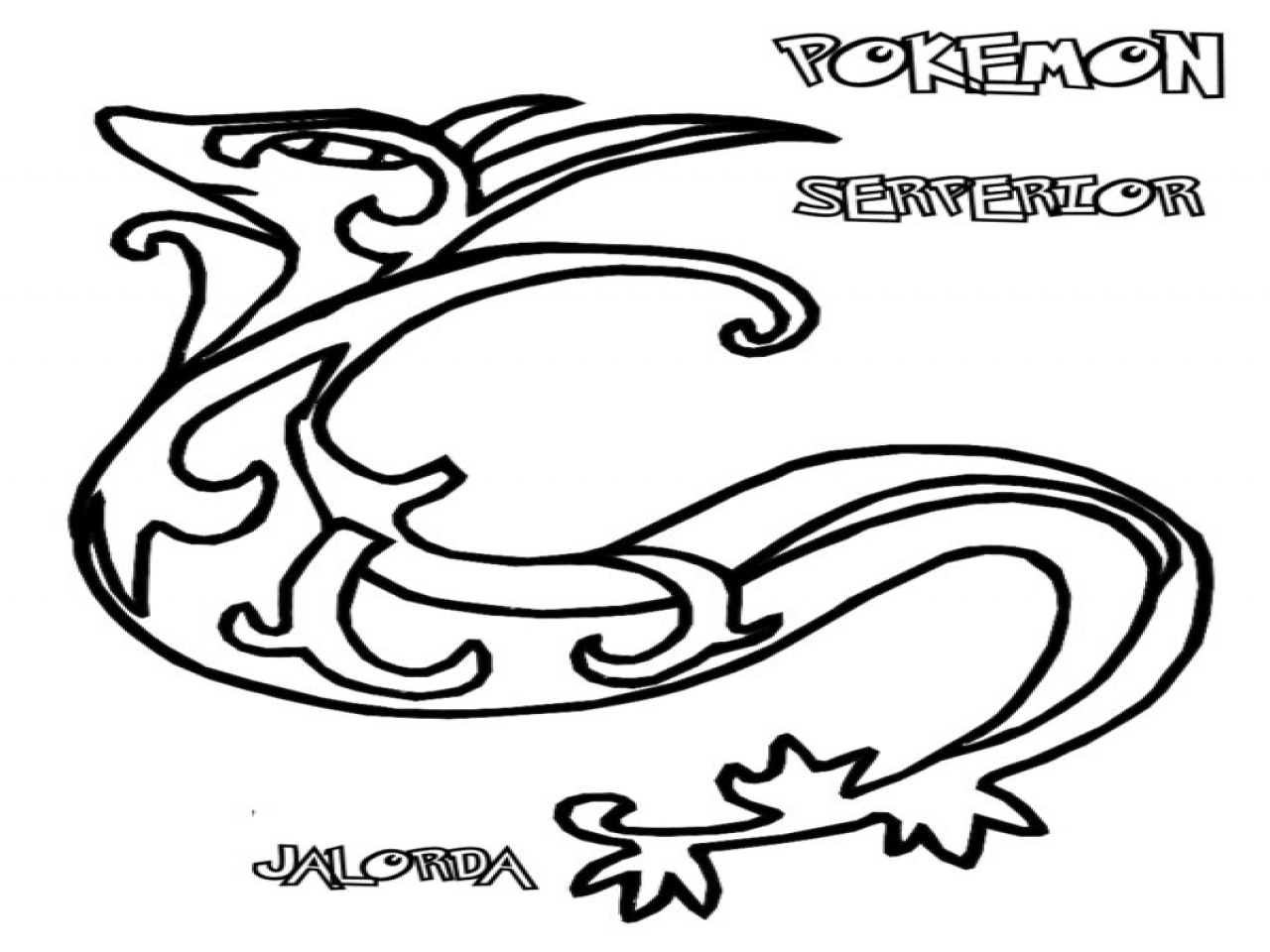 1280x960 Black And White Coloring Sheets Serperior Pages Pokemon