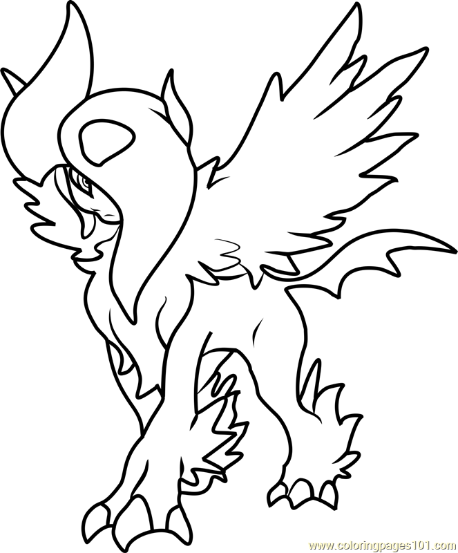 663x800 Mega Absol Pokemon Coloring Page