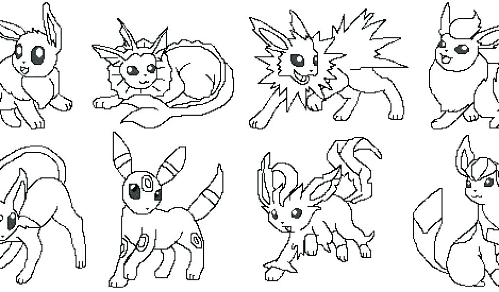 1024x600 Pokemon Coloring Pages All Eevee Evolutions Printable Coloring