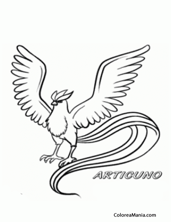 567x734 Colorear Articuno Pokemon Dibujo Para Gratis On Pokemon Coloring