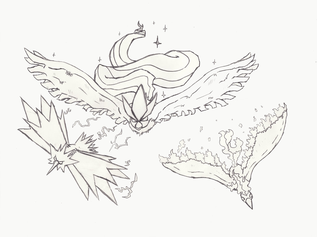 1024x765 Pokemon Coloring Pages Legendary Birds Bgcentrum