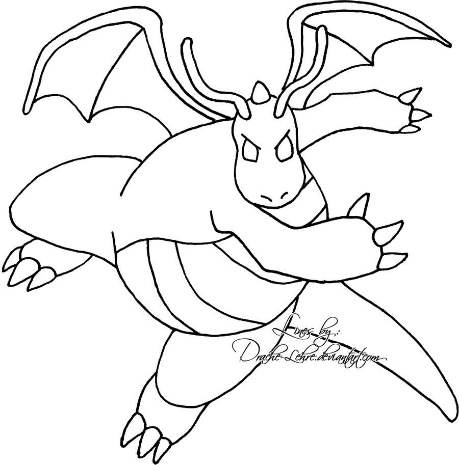 900x913 Pokemon Dragonite Coloring Pages