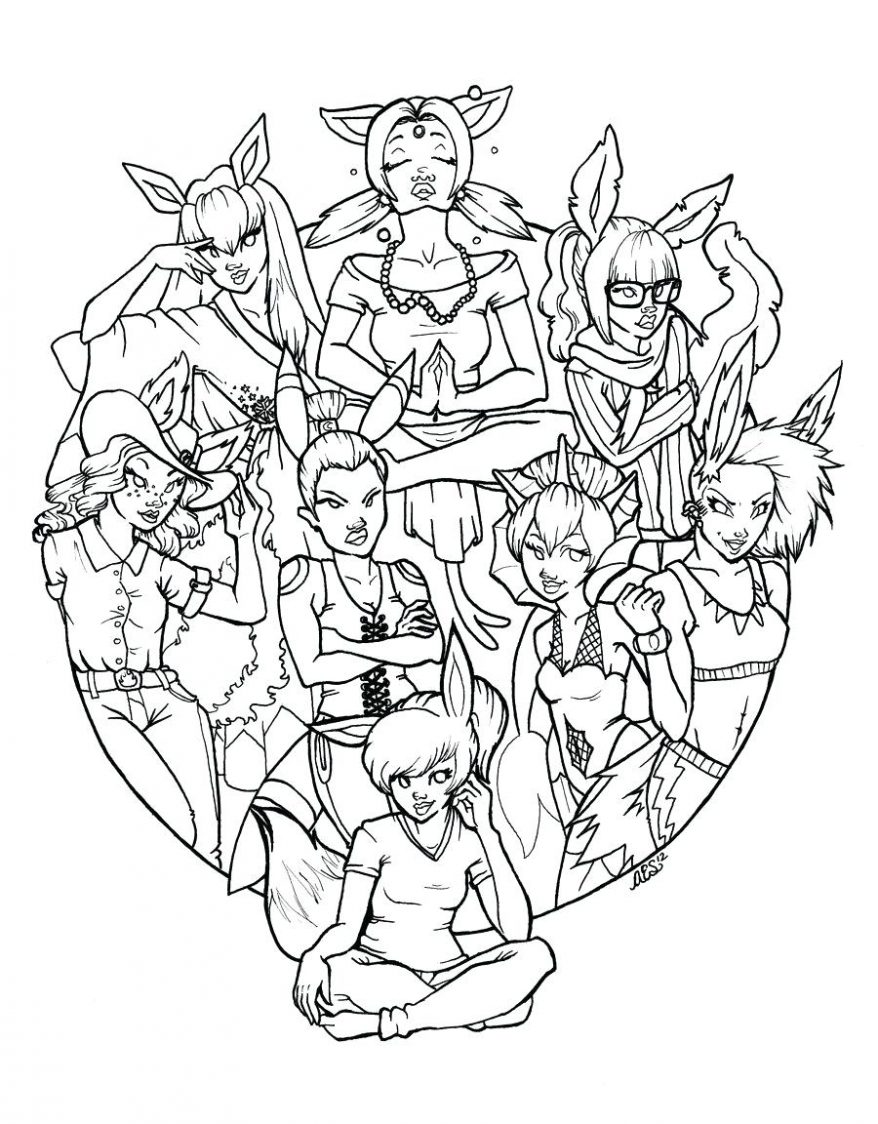 878x1124 Pokemon Coloring Pages Eevee Evolution Book Fun With Evolutions