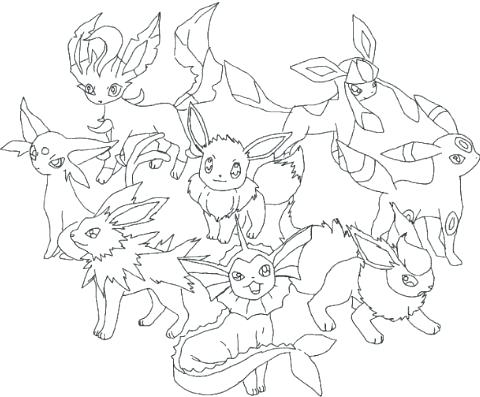 Pokemon Coloring Pages Eevee Evolutions at GetDrawings | Free download