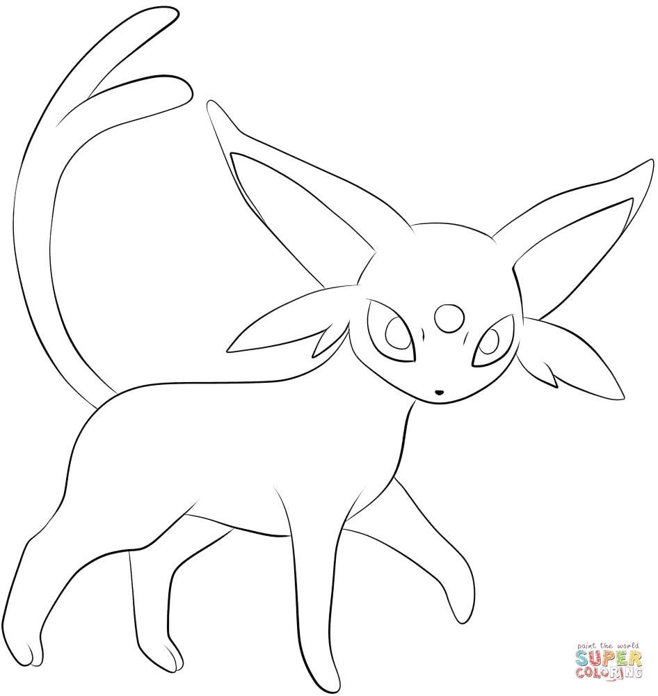 946x1000 Coloring Pages Espeon