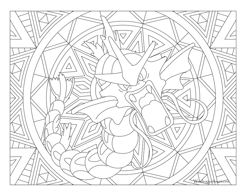 862x666 Gyarados Pokemon Mandalas And Coloring