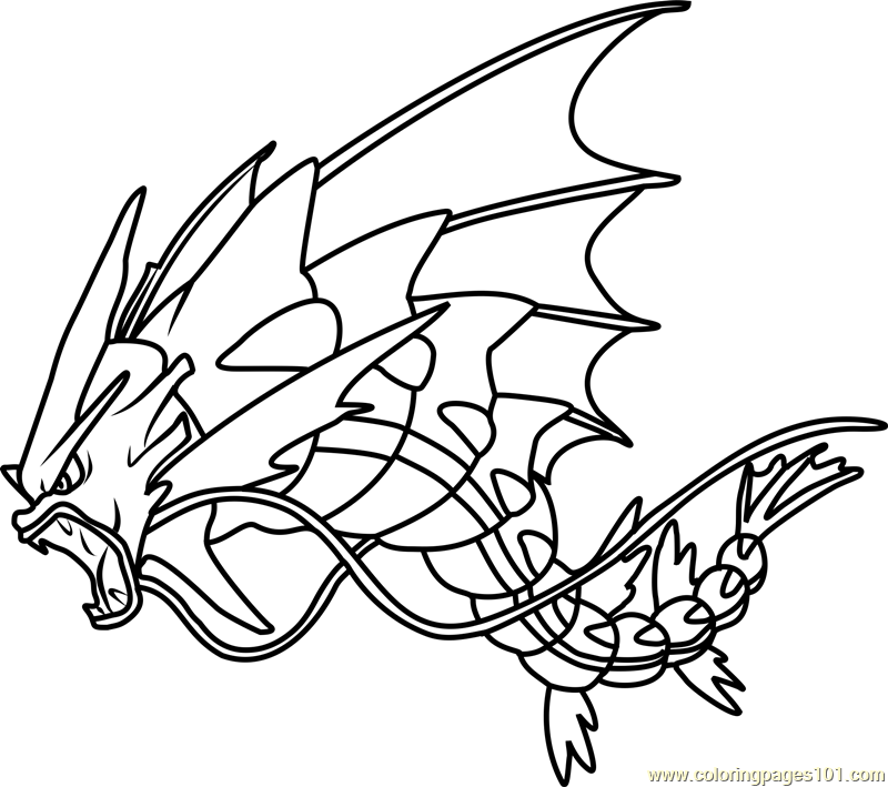 800x709 Mega Gyarados Pokemon Coloring Page
