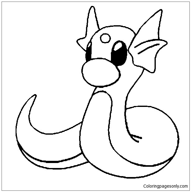 613x616 Dratini Pokemon Coloring Page