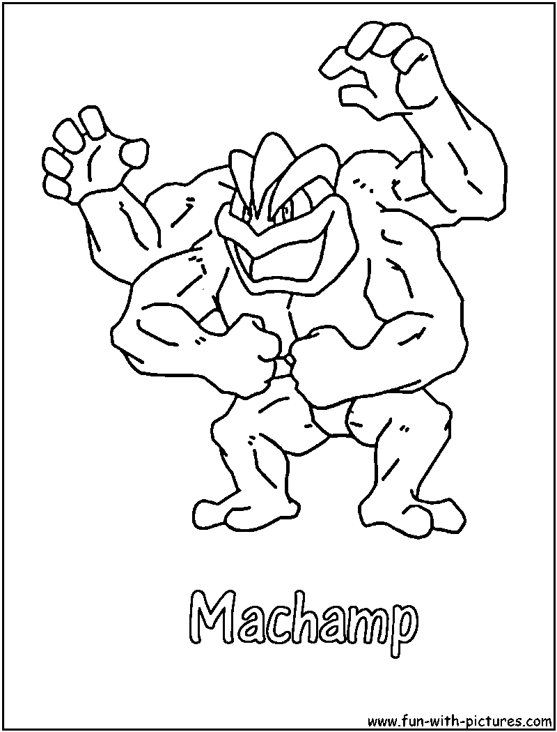 800x1050 Machamp Coloring Page