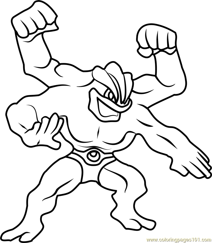 699x800 Machamp Pokemon Coloring Page