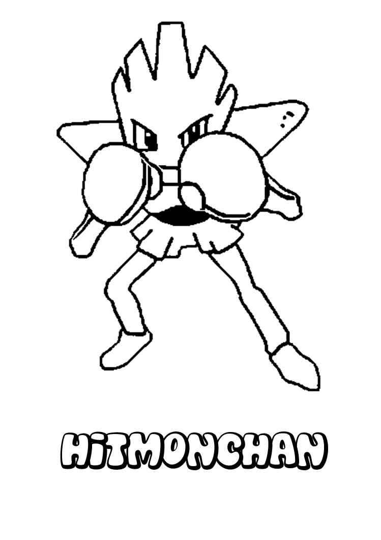 749x1060 Hitmonchan Coloring Pages