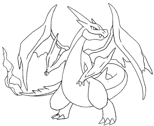 600x493 Mega Charizard Coloring Page Free
