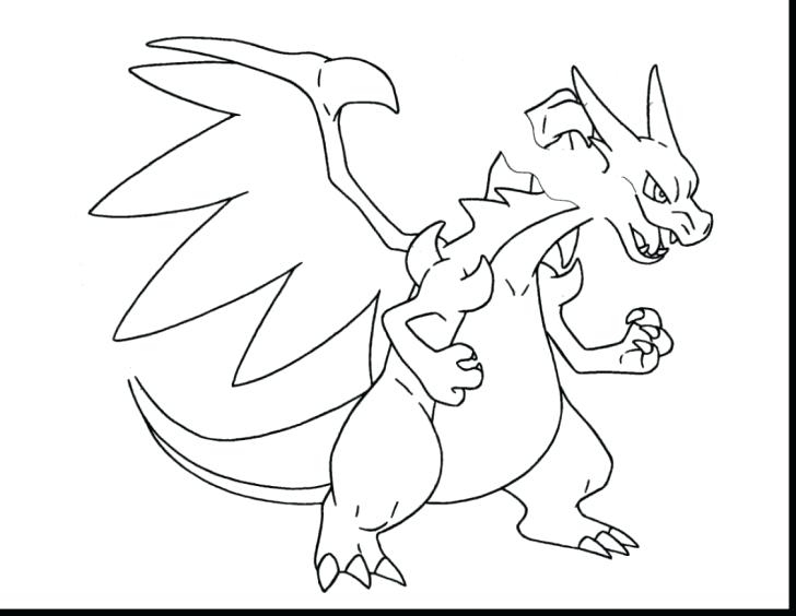 728x564 Mega Charizard Coloring Page