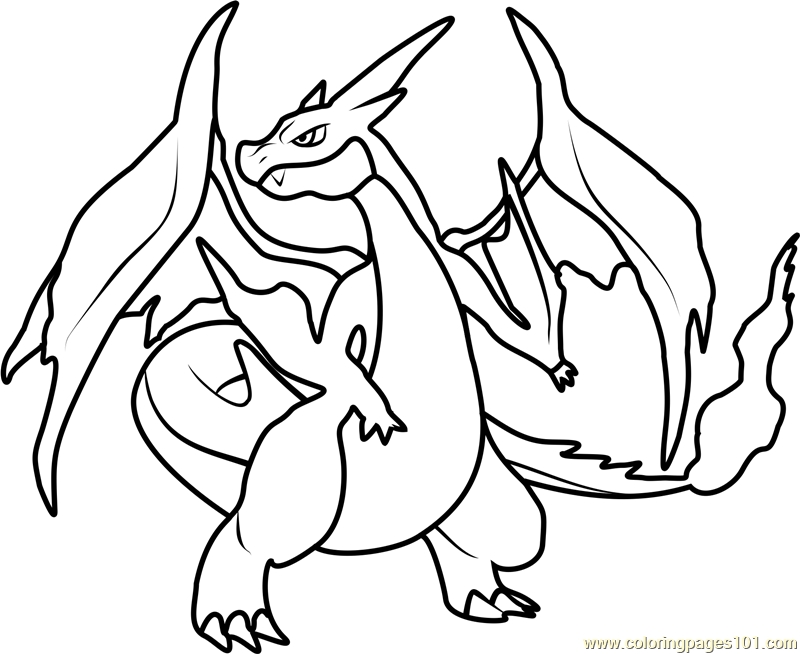 800x654 Mega Charizard Ex Coloring Page Free