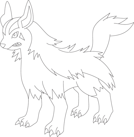 469x480 Pokemon Mightyena Coloring Pages