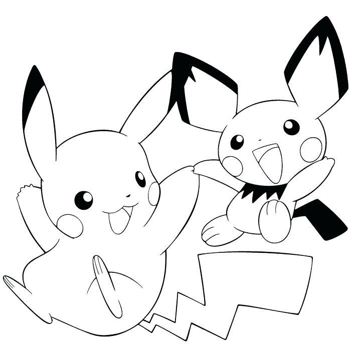 700x705 Pokemon Coloring Pages Pikachu With Little Coloring Pages Coloring