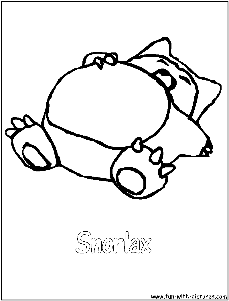 800x1050 Snorlax Coloring Page
