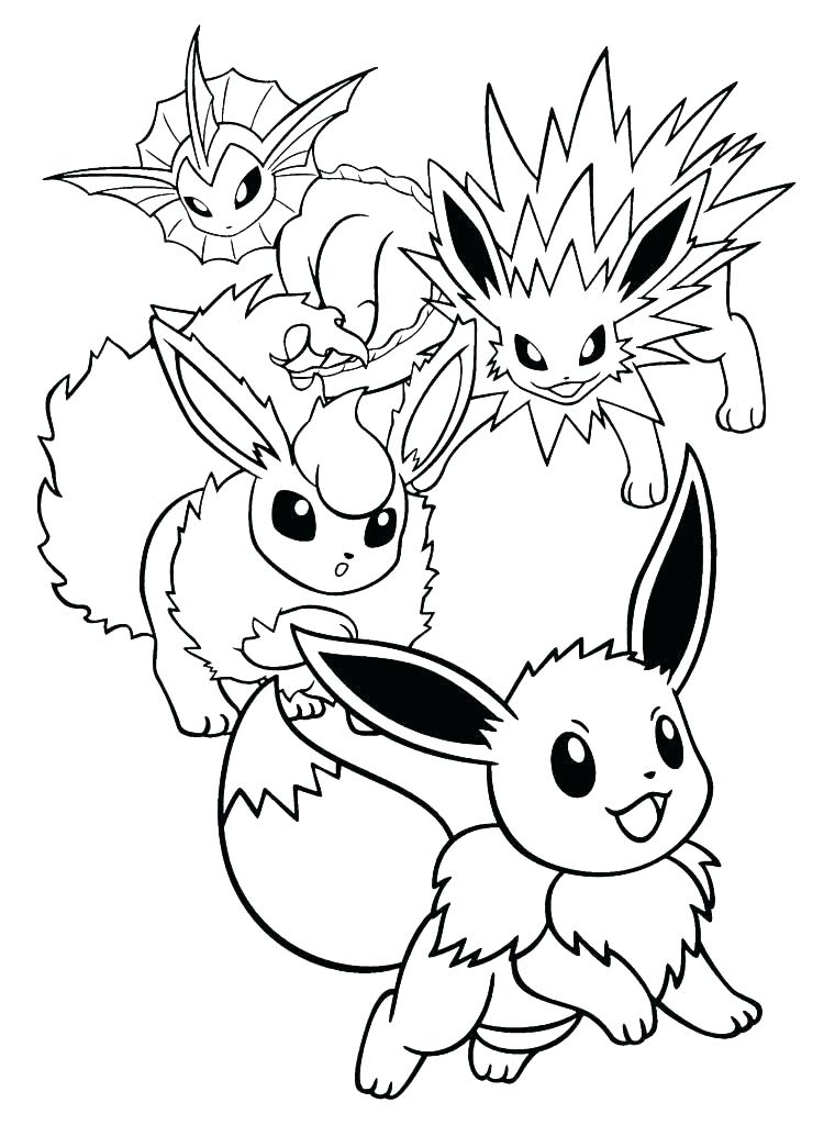 760x1024 Pokemon Coloring Pages Eevee Evolutions All Coloring Pages