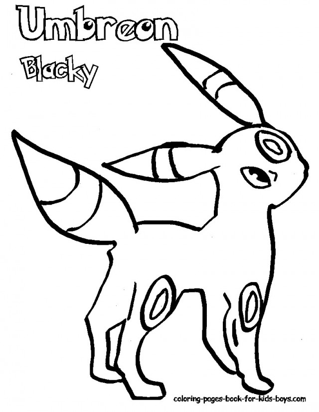 640x828 Pokemon Umbreon Blacky Coloring Pages