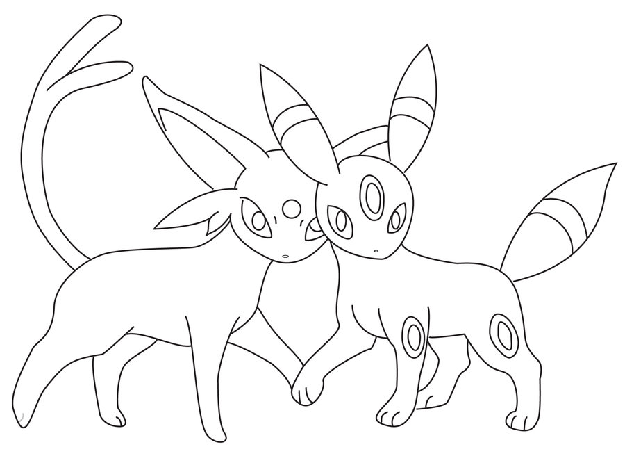 900x666 Espeon And Umbreon Coloring Pages