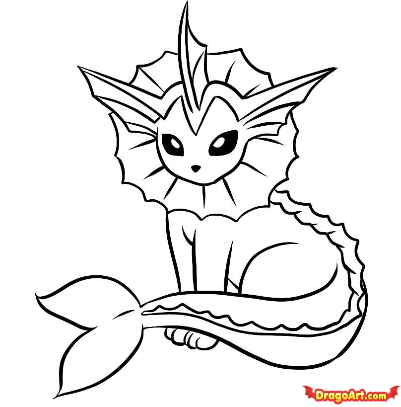 808x819 Pokemon Vaporeon Coloring Pages