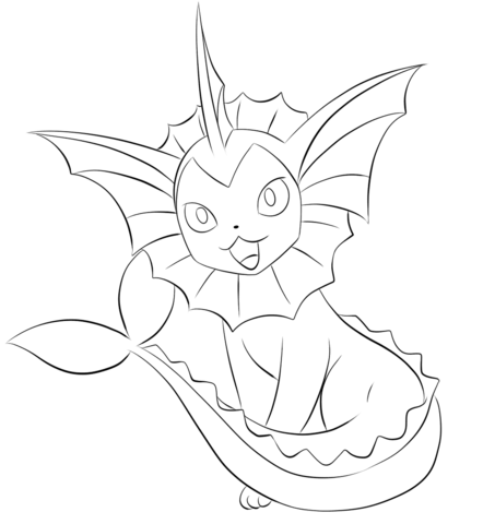 442x480 Vaporeon Coloring Page Coloring Pages Pokemon