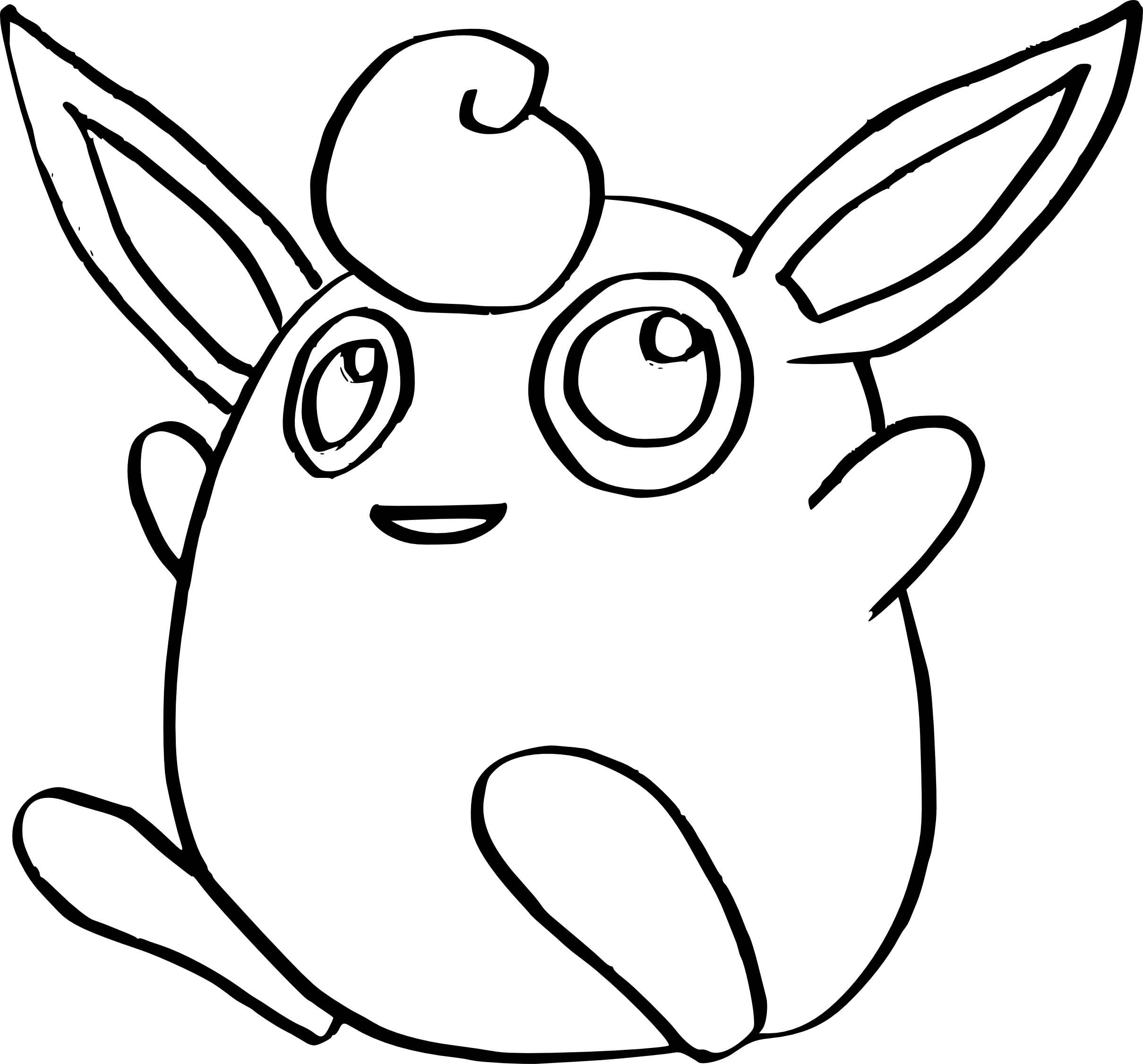 2419x2251 Simplistic Wigglytuff Coloring Pages