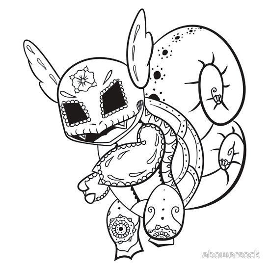 550x550 Wartortle De Los Muertos Pokemon Day Of The Dead Mashup