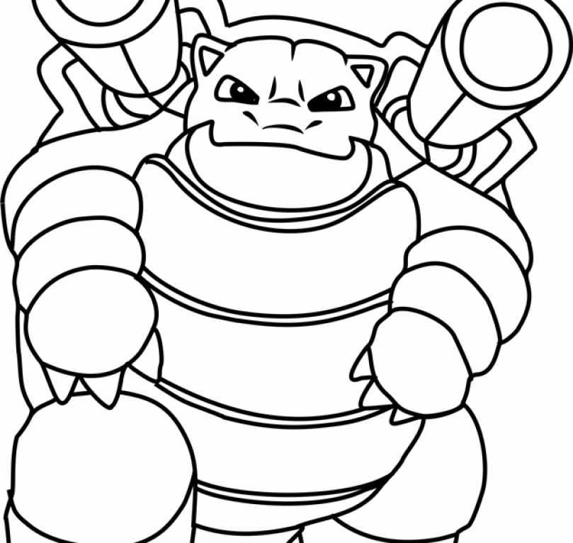 809x768 Blastoise Coloring Page Cartoon Pokemon Pages Cartoons Sheets Mega