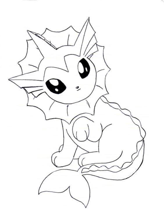 564x717 Pokemon Vaporeon Coloring Pages