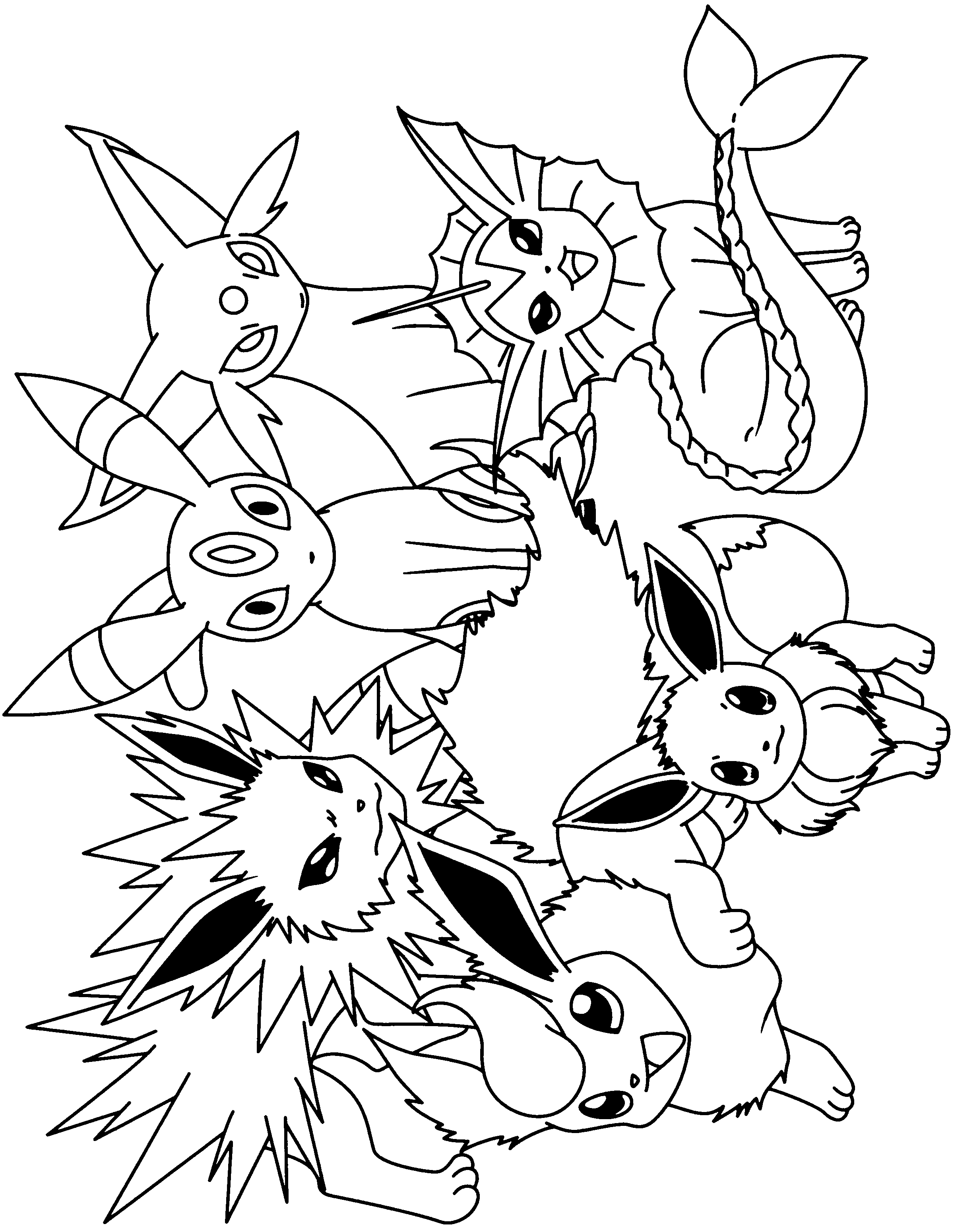 2400x3100 Pokemon To Coloring Pages Eevee Evolutions