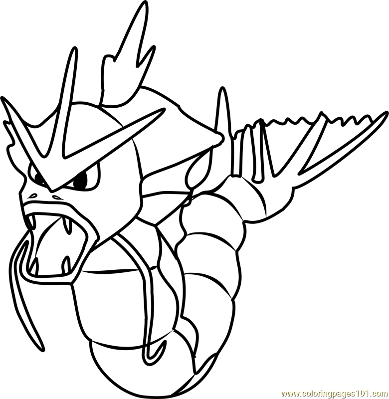 780x800 Gyarados Pokemon Go Coloring Page
