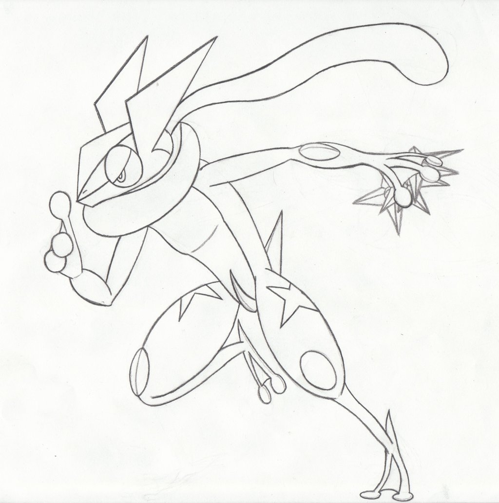 1024x1033 Happy Ash Greninja Coloring Pages Pokemon Pok Mon