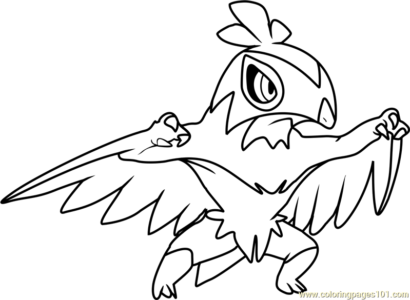 799x585 Hawlucha Pokemon Coloring Page