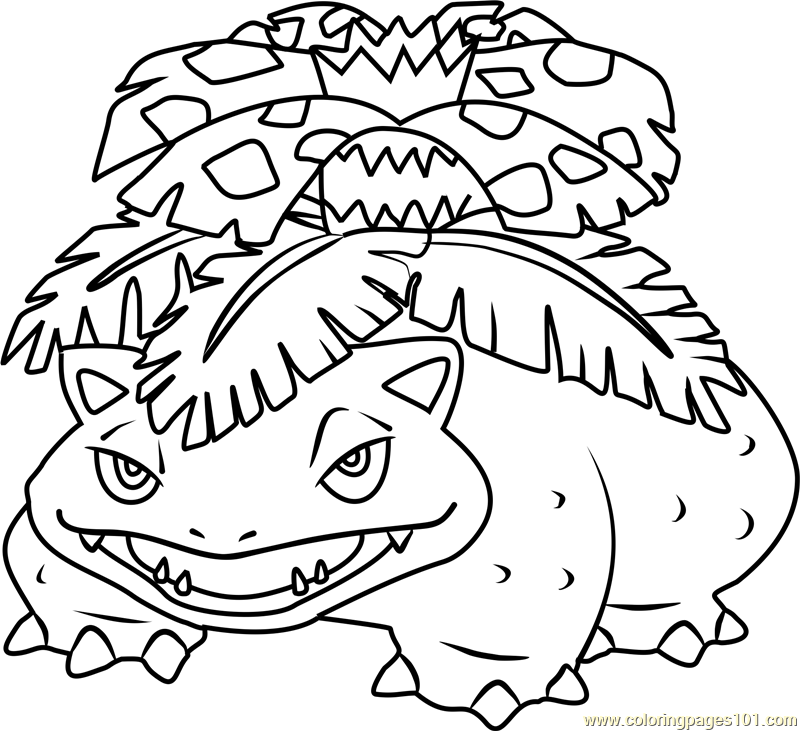 800x731 Venusaur Pokemon Coloring Page