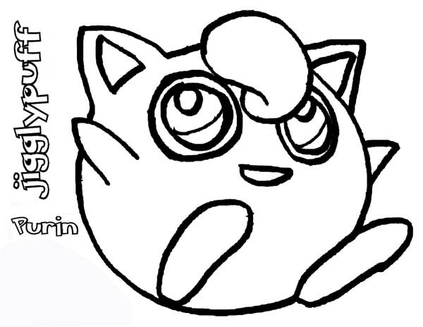 600x464 Cute Pokemon Jigglypuff Coloring Page