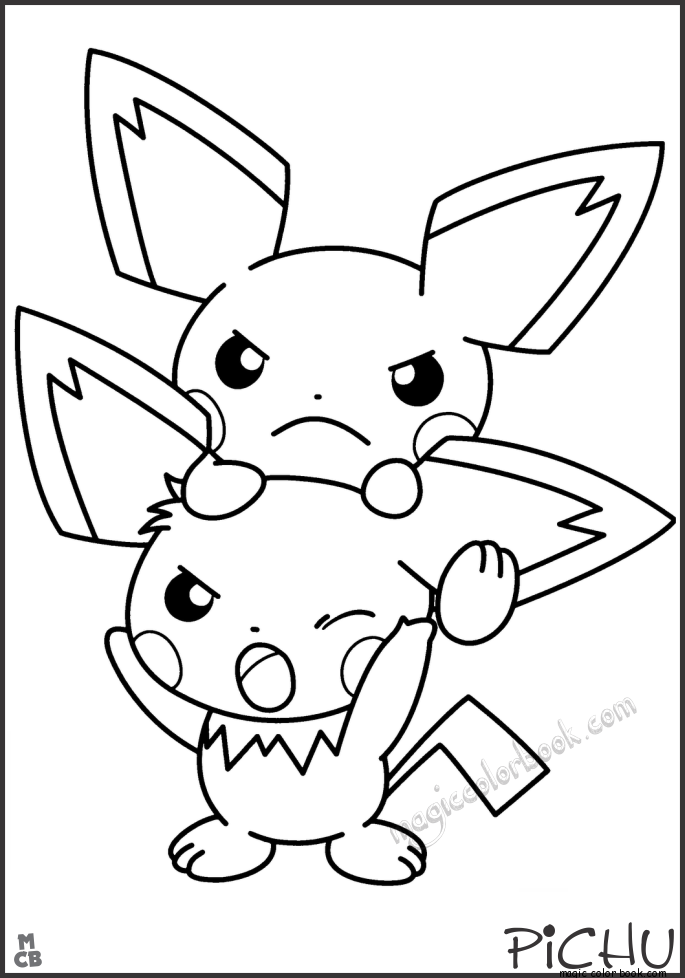 685x978 Pokemon Pichu Coloring Pages Free