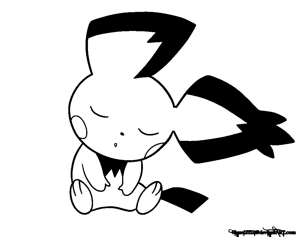 1003x796 Cute Pichu Coloring Pages