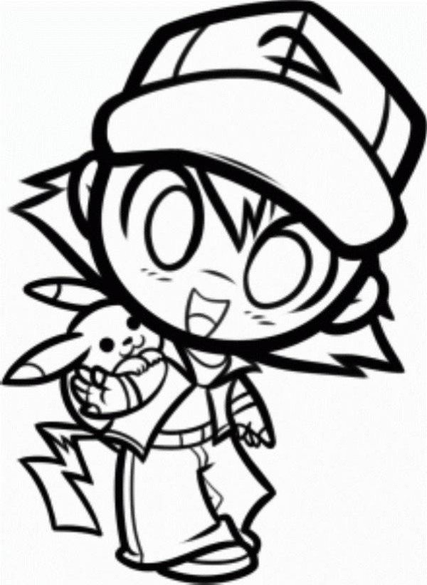 600x822 Kleurplaat Chimchar Turtwig Piplup Pikachu Pokemon Coloring Page
