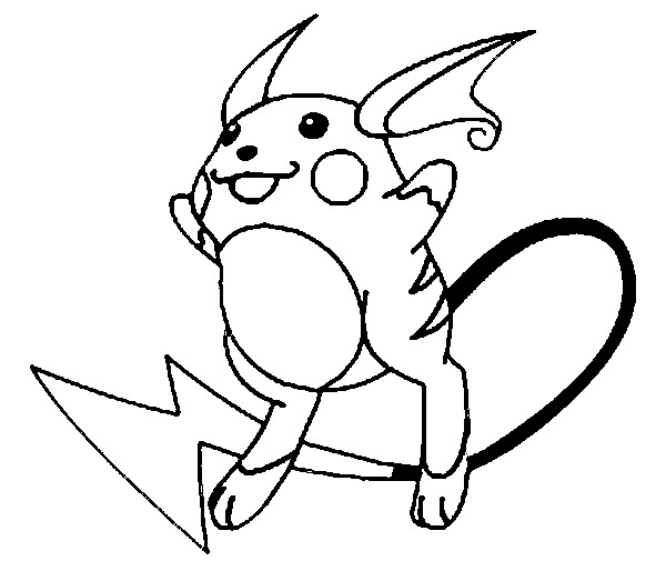 600x523 Pokemon Raichu Coloring Pages